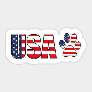 USA flag Dog Paw Sticker